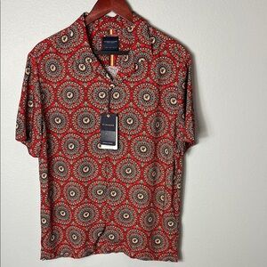 Denim & Flower Red and Cream Patterned Men's Shirt